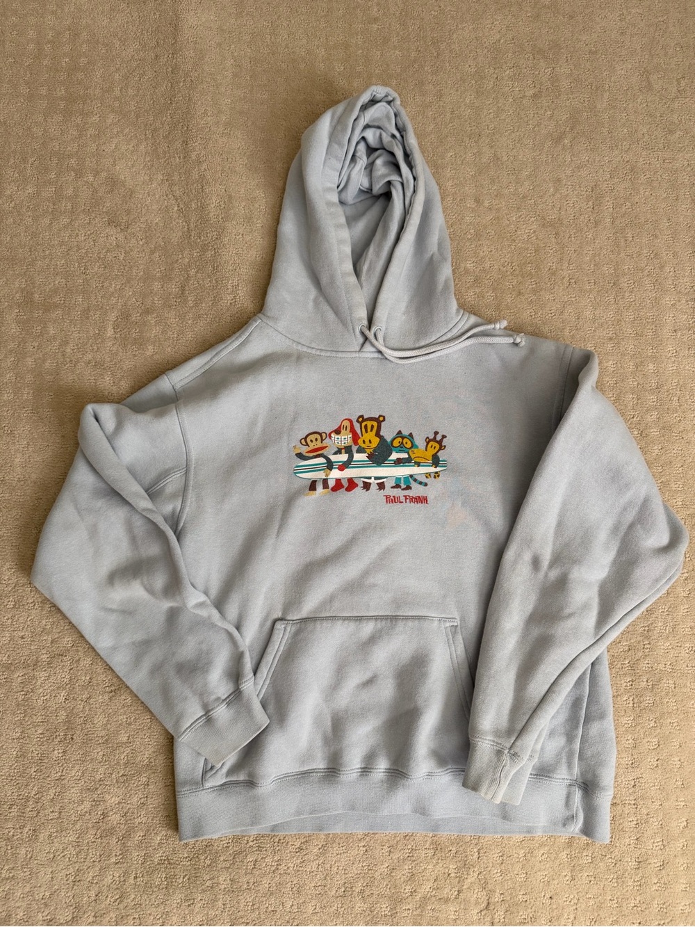 Vintage Paul Frank Light Blue Hoodie c. 2005 (Surf friends with Julius monkey) - Picture 3 of 4